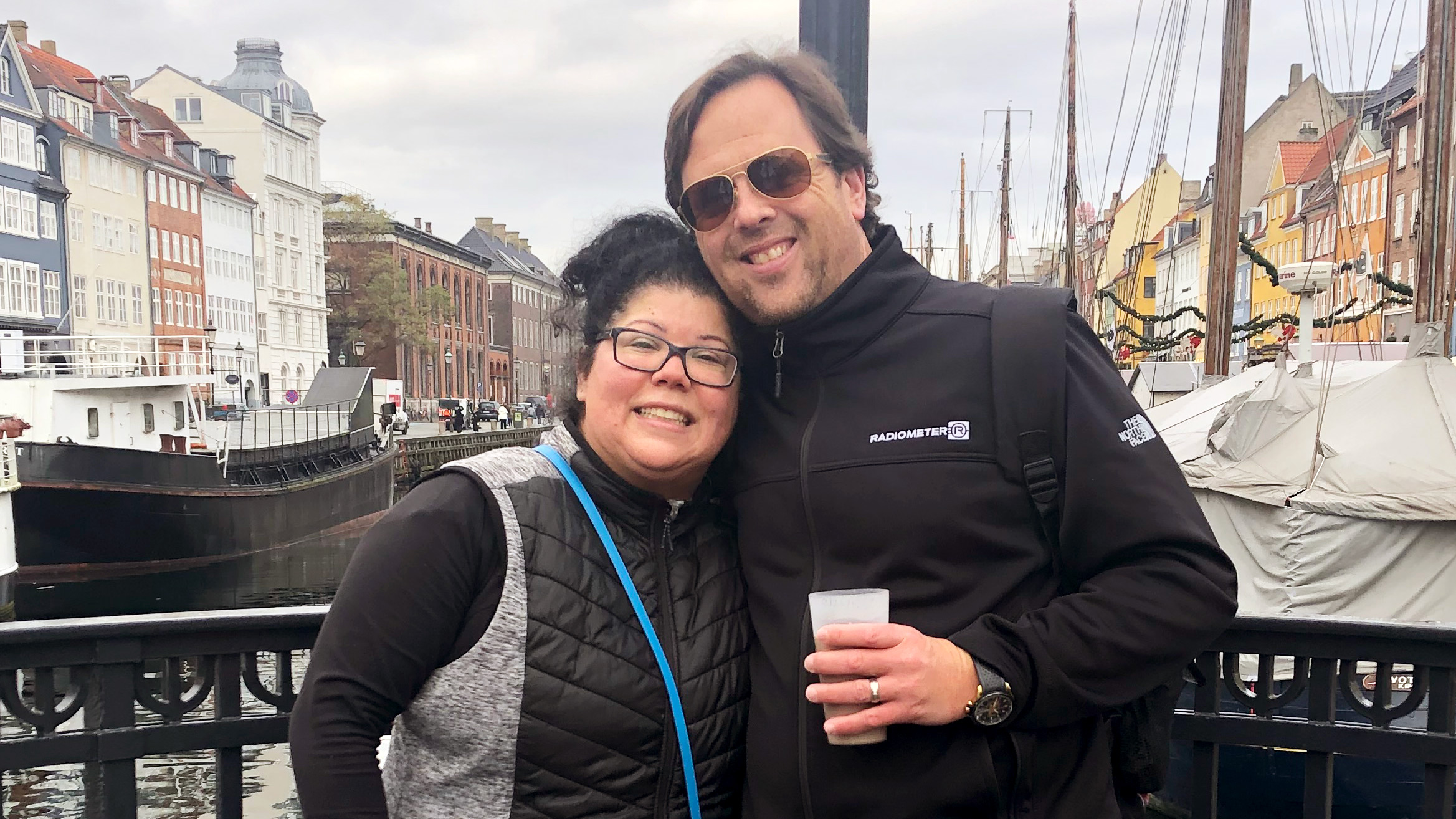 Dawn Peta and her husband Mike take a moment to enjoy some Copenhagen sightseeing during a trip to Denmark. Peta is a clinical nurse educator for South Zone.