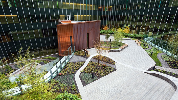 The new Arthur J.E. Child Comprehensive Cancer Centre has more than 6,200 square metres of outdoor accessible spaces, ensuring patient, families, visitors and staff can connect with nature and heal in a relaxing environment. It is slated to open for service this coming fall.