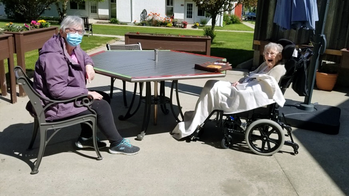 Despite the physical distancing, Pam Carritt and her mother Mary Jackson have never been closer thanks to the caregivers at Bethany Sylvan Lake.