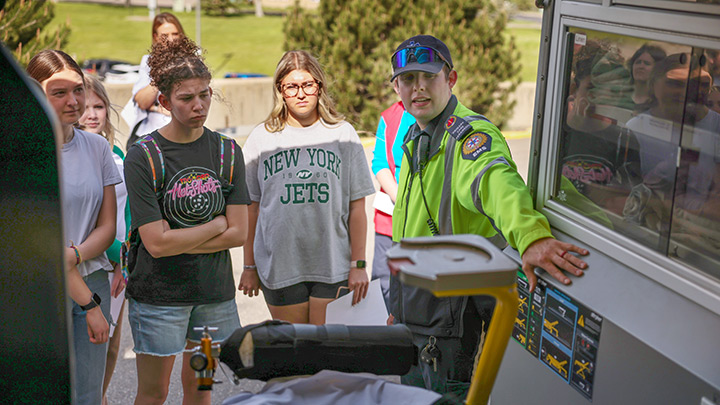 Many students found themselves fascinated by all the ‘cool stuff’ that’s inside a modern Alberta Health Services’ EMS ambulance.